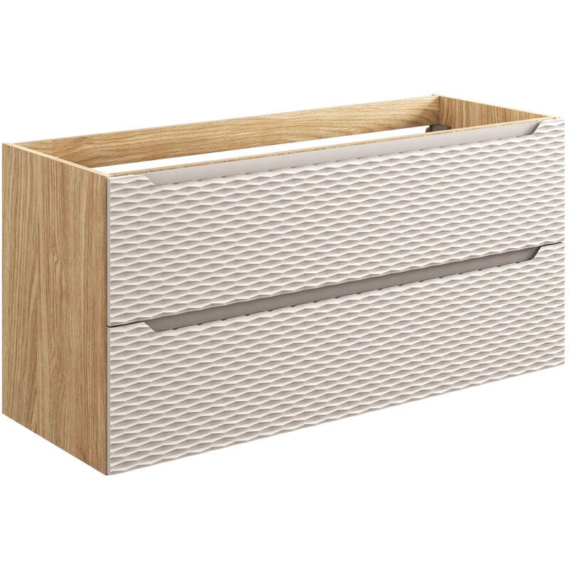 Petits-meubles - Meuble sous-vasque 120cm 2 tiroirs Elora Beige et bois