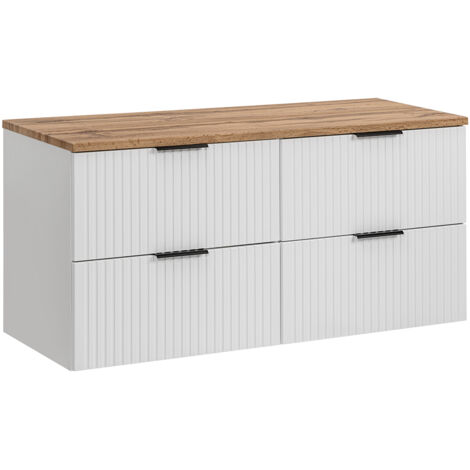 Meuble sous-vasque 120cm plan de toilette Adriel Blanc