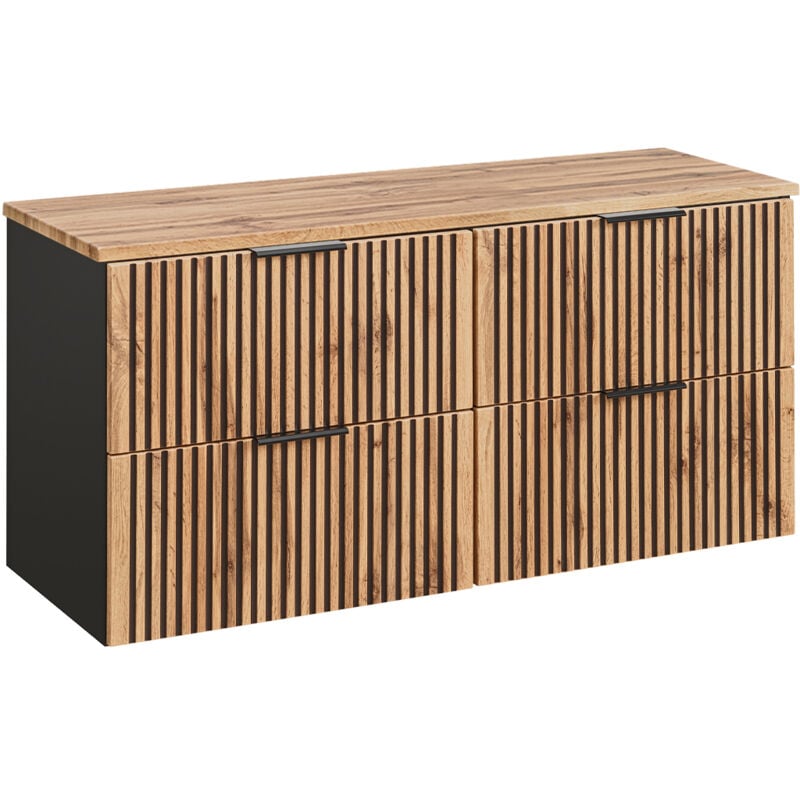 Petits-meubles - Meuble sous-vasque 120cm plan de toilette Gaia Bois et Noir