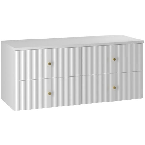 Meuble sous-vasque 120cm plan de toilette Izae Blanc