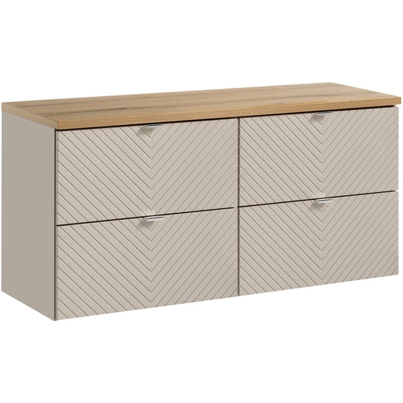 Meuble sous-vasque 120cm plan de toilette Manoa Cachemire et bois