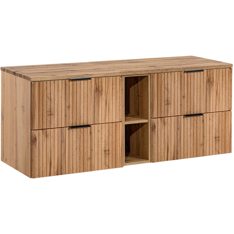 Meuble sous-vasque 140cm 2 niches Adriel Bois