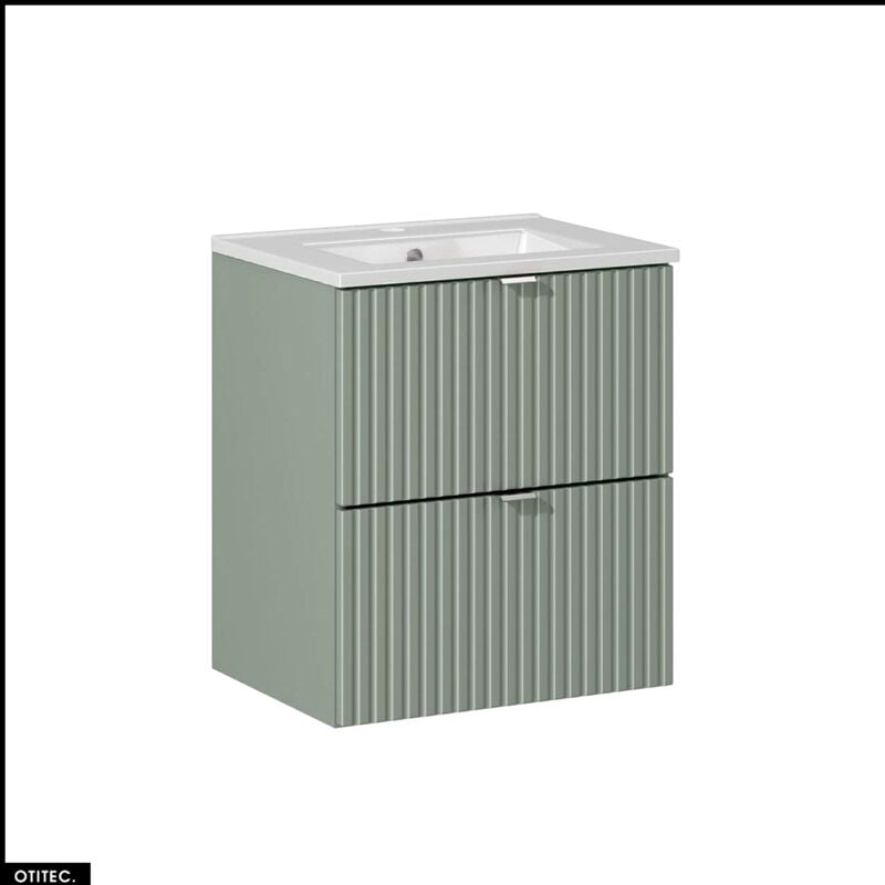 Otitec - Meuble sous vasque - 50 cm - avec Vasque à encastrer - roseau