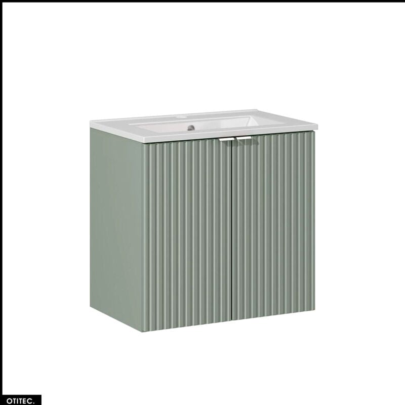 Otitec - Meuble sous vasque - 60 cm - avec Vasque à encastrer - roseau