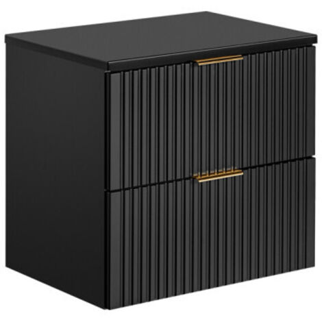 Meuble sous vasque 60 cm + plateau - Georgia Black - Livraison gratuite