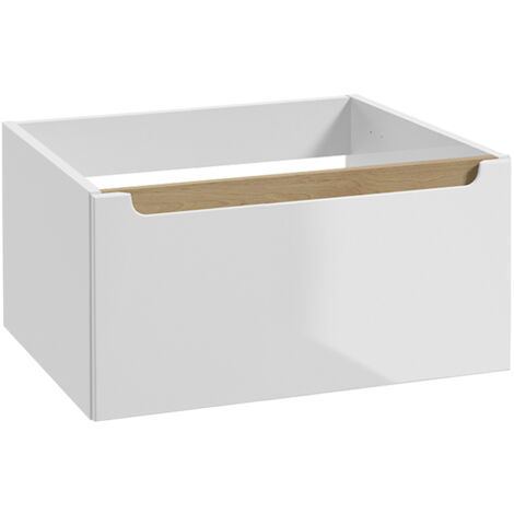 Meuble sous-vasque 60cm 1 tiroir Livia Blanc et Bois