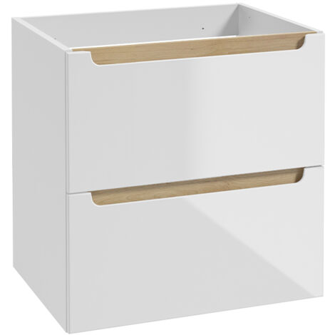 Meuble sous-vasque 60cm 2 tiroirs Livia Blanc et Bois