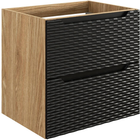Meuble sous-vasque 60cm Elora Noir et bois