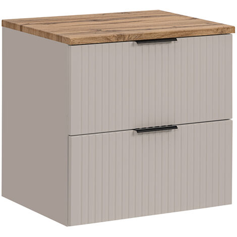 Meuble sous-vasque 60cm plan de toilette Adriel Cachemire et Bois