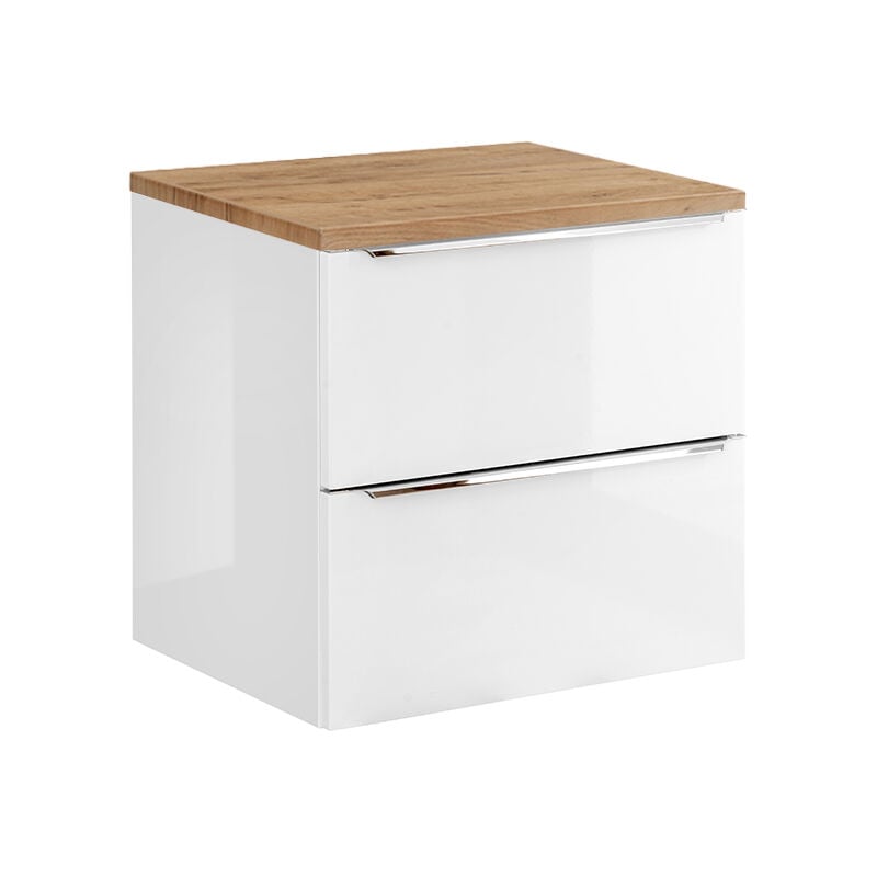 Petits-meubles - Meuble sous-vasque 60cm plan de toilette April Blanc et Bois