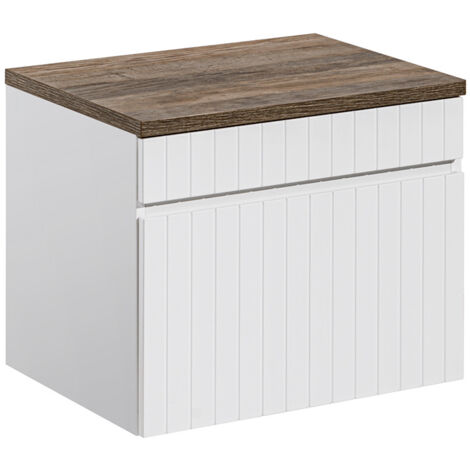 Meuble sous-vasque 60cm plan de toilette Zelie Blanc et Bois