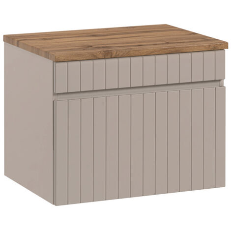 Meuble sous-vasque 60cm plan de toilette Zelie Cachemire et Bois