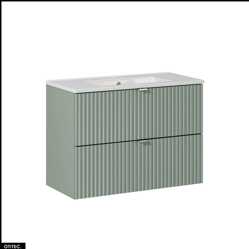 Otitec - Meuble sous vasque - 80 cm - avec Vasque à encastrer - roseau