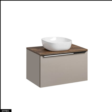 Meuble sous vasque - 80 cm - avec Vasque à poser - BOLD TAUPE