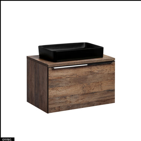 Meuble sous vasque - 80 cm - avec Vasque à poser et Plan - BOLD OAK