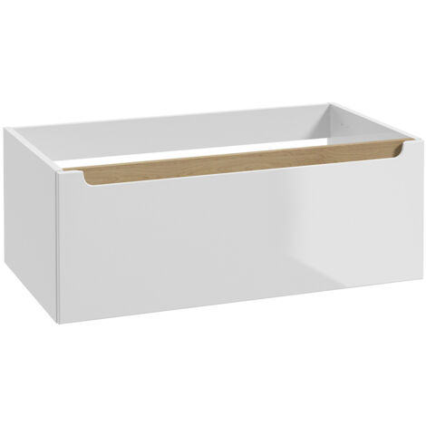 Meuble sous-vasque 80cm 1 tiroir Livia Blanc et Bois