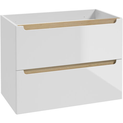 Meuble sous-vasque 80cm 2 tiroirs Livia Blanc et Bois