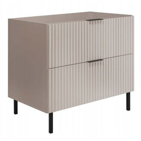 Meuble sous-vasque - 80cm  Beige Mat - L/HP 80/77/46cm  Meubles de salle de bains, panneau MDF