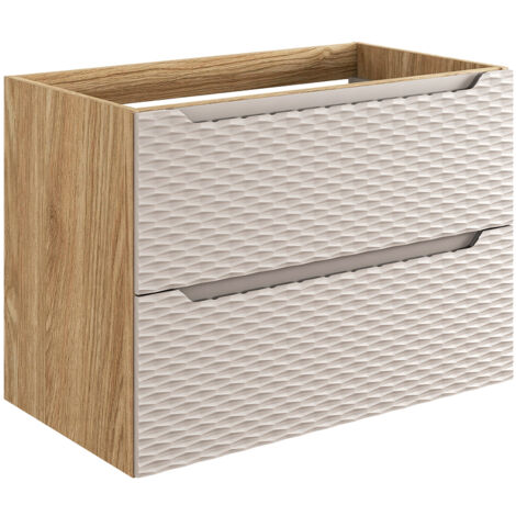 Meuble sous-vasque 80cm Elora Beige et bois