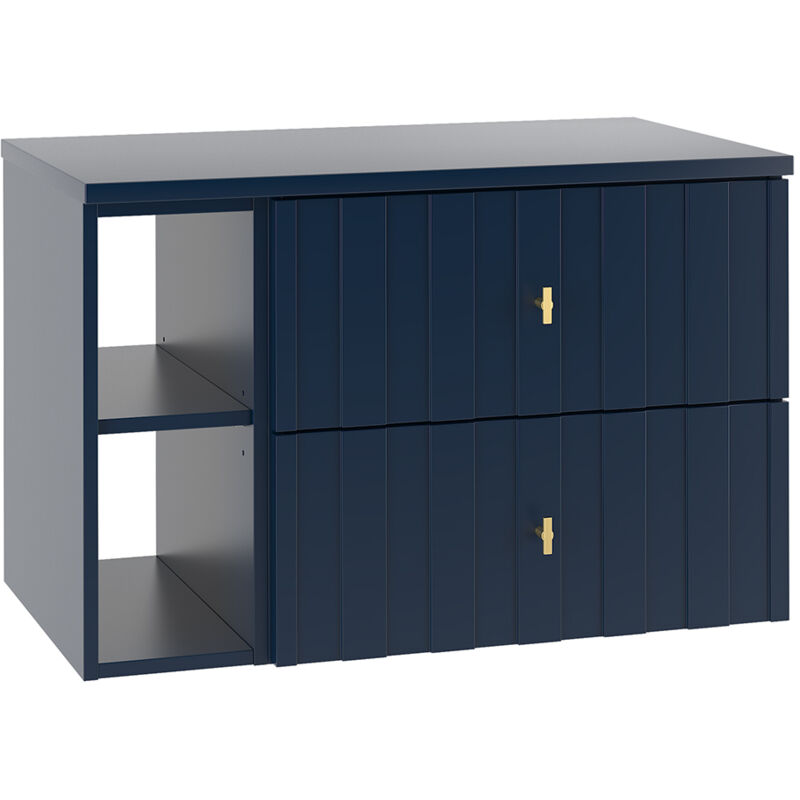 Petits-meubles - Meuble sous-vasque 80cm niche plan de toilette Oriana Bleu