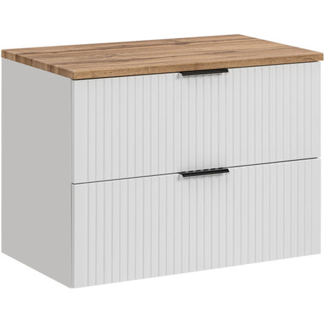 Meuble sous-vasque 80cm plan de toilette Adriel Blanc