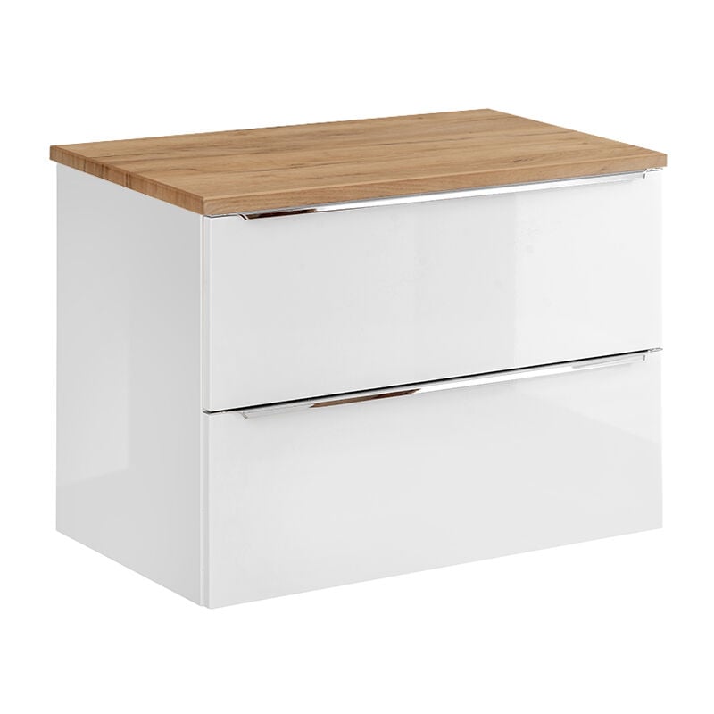 Petits-meubles - Meuble sous-vasque 80cm plan de toilette April Blanc et Bois