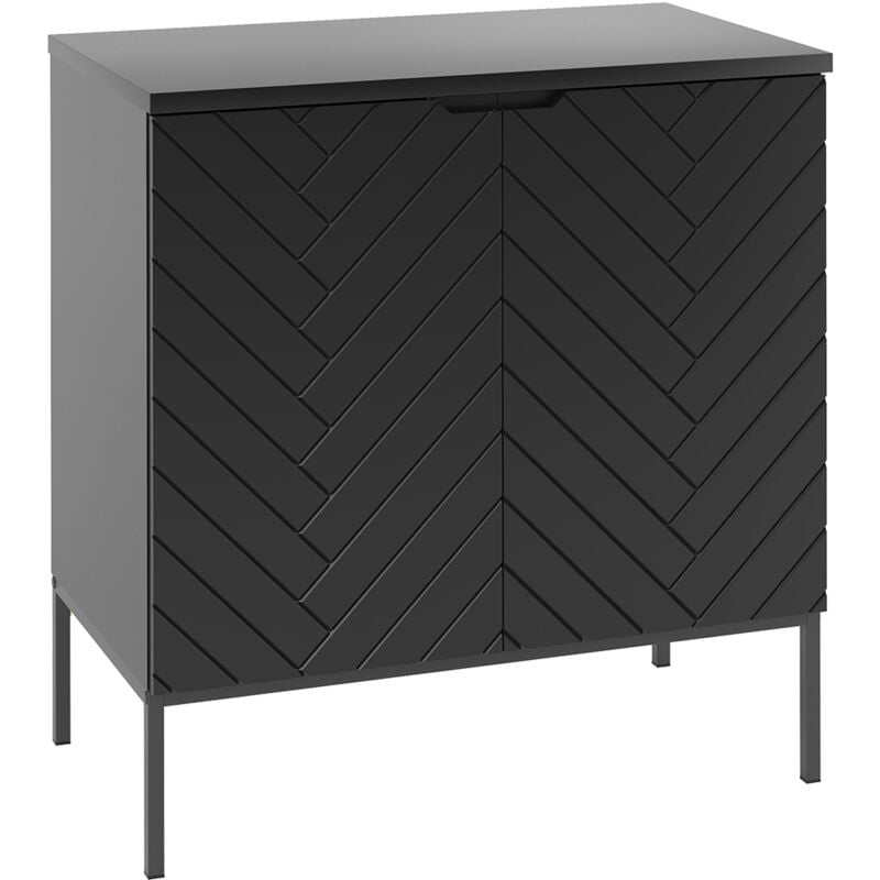 Petits-meubles - Meuble sous-vasque 80cm plan de toilette 2 portes sur pieds Daria Noir