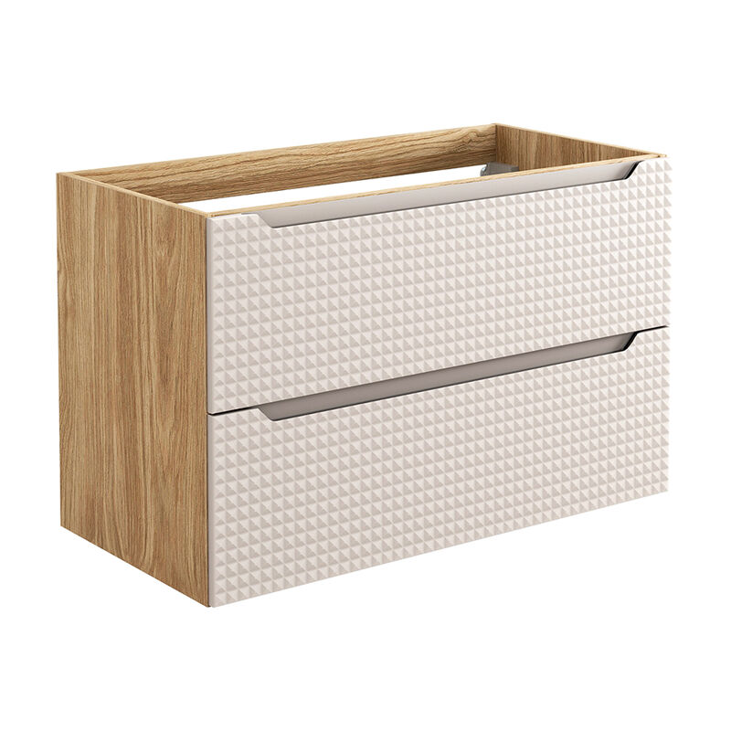 Petits-meubles - Meuble sous-vasque 90cm Mallory Beige et bois