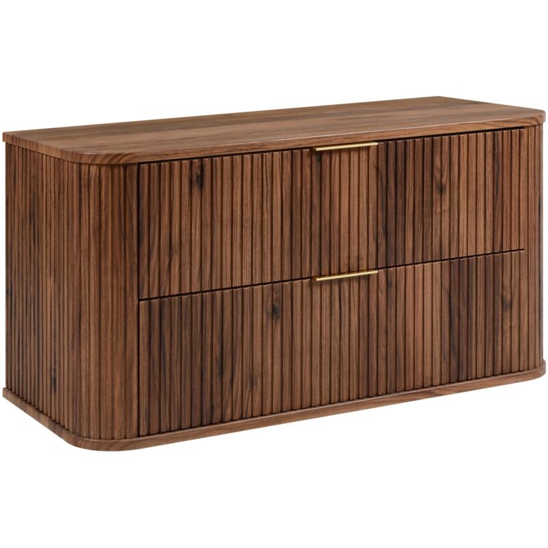 Meuble sous-vasque à suspendre GLAMOUR coloris noyer foncé 100 cm