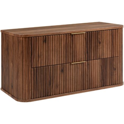 Meuble sous-vasque à suspendre GLAMOUR coloris noyer foncé 100 cm