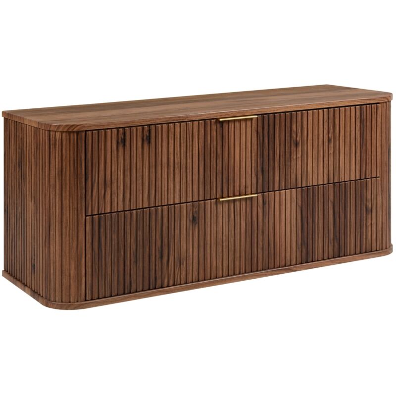 Meuble sous-vasque à suspendre GLAMOUR coloris noyer foncé 120 cm