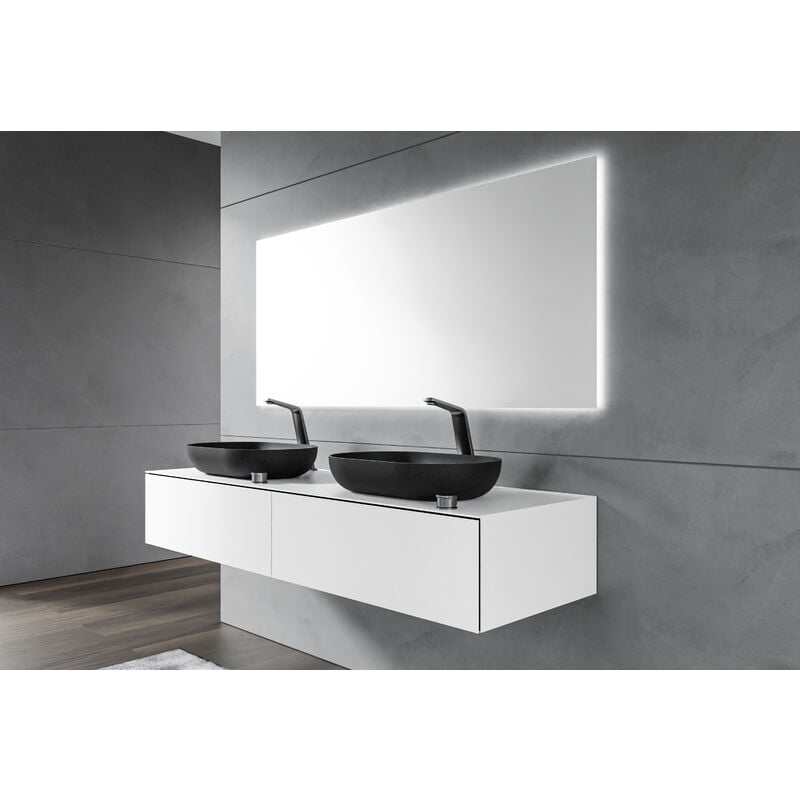 BERNSTEIN - Meuble sous-vasque salle de bain ARCTIC 1600 blanc Softtouch pour vasque à poser