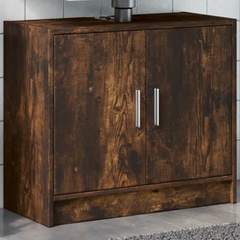 Meuble sous Vasque, Armoire d'évier, Meuble de Salle de Bain chêne fumé 63x29x55 cm bois d'ingénierie FR229972 DESIGN IN