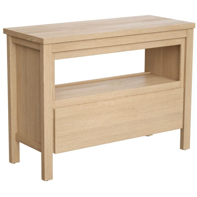 Vente-unique - Meuble sous vasque avec niche de rangement et planche - 120 cm - Placage chêne - cosmoti