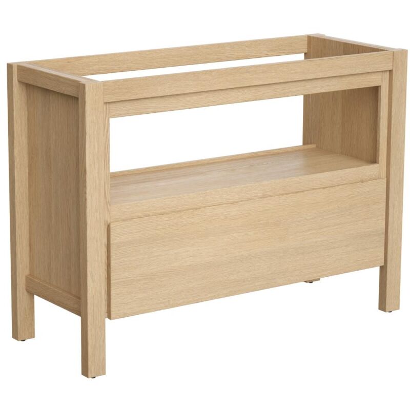 Vente-unique - Meuble sous vasque avec niche de rangement - Placage chêne - 120 cm - cosmoti