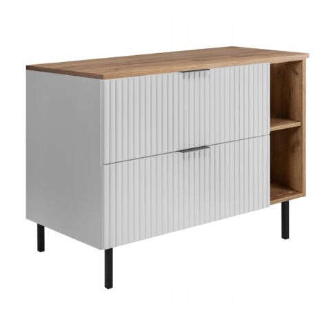 Meuble sous-vasque avec pieds - 100/73,6/46 L/H/P - Blanc Mat - Meubles de salle de bains, lavabo, armoires de salle de bains Etagère, plan de travail - Marron