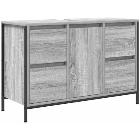 Meuble sous-vasque avec tiroirs sonoma gris 90x34,5x60cm CFW24208