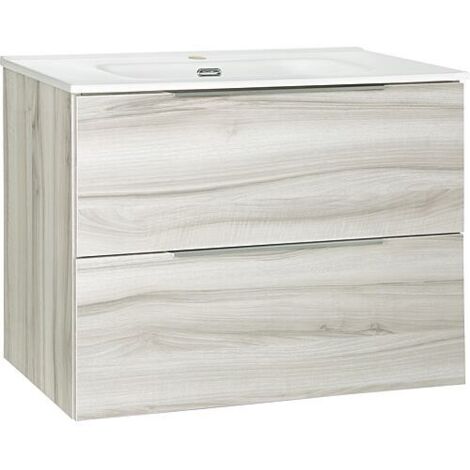 Meuble sous-vasque Bali, noyer, 2 tiroirs, 810 x 620 x 460 mm