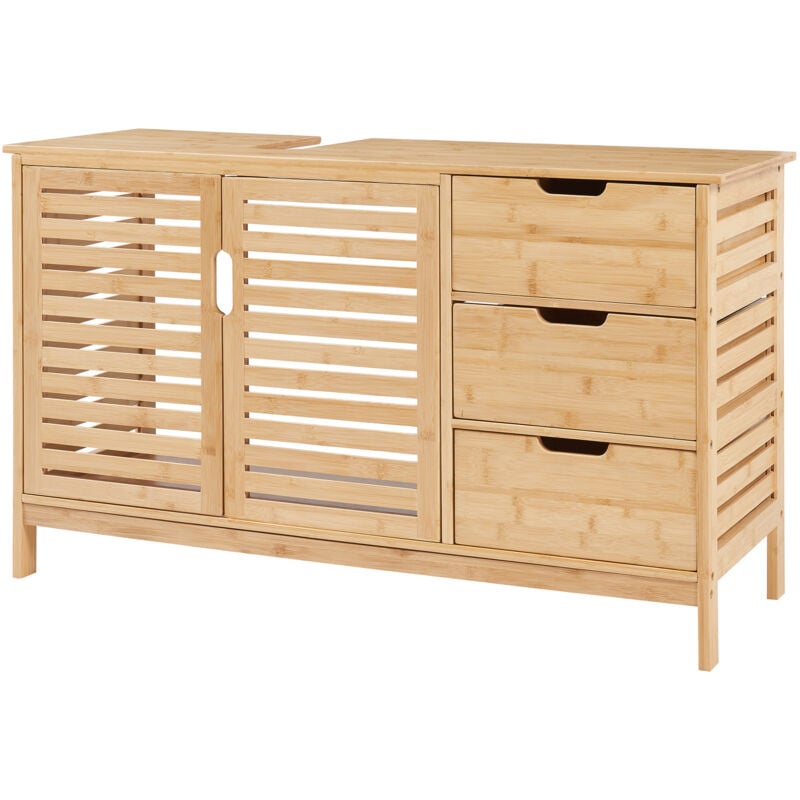 [en.casa] - Meuble sous-vasque Boksereys bambou 60 x 100 x 35 cm naturel