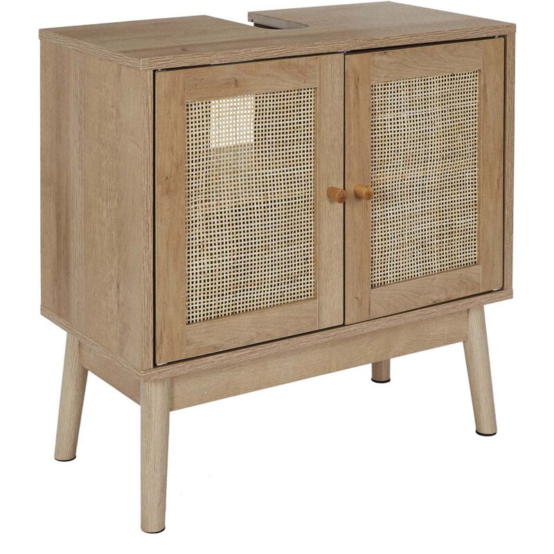 The Home Deco Factory - Meuble sous vasque cannage et bois Bali