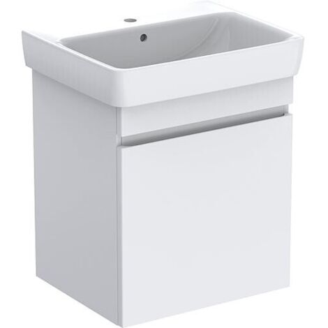 Meuble sous-vasque + Céramique Geberit Plan Renova 650x616x480 mm blanc