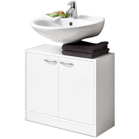 Meuble sous vasque contemporain blanc Adenia