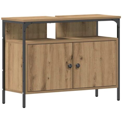 Meuble sous-vasque de salle de bain Chêne Artisan 80x30x60 cm Bois aggloméré CFW47122