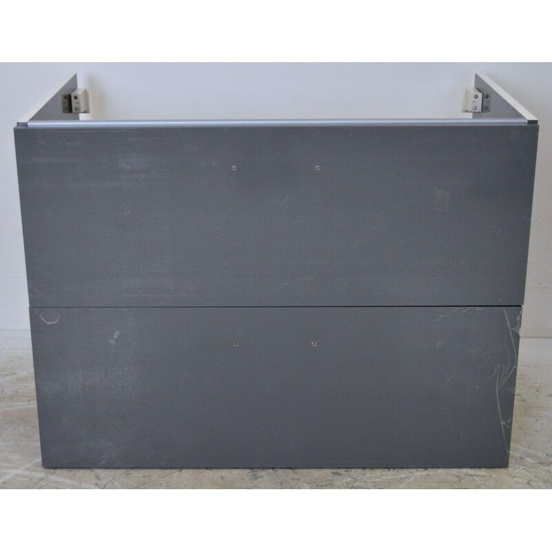 Sanijura - Meuble Sous-Vasque de Salle de Bain Equinox 2 Tiroirs Gris Anthracite Laqué - 048934