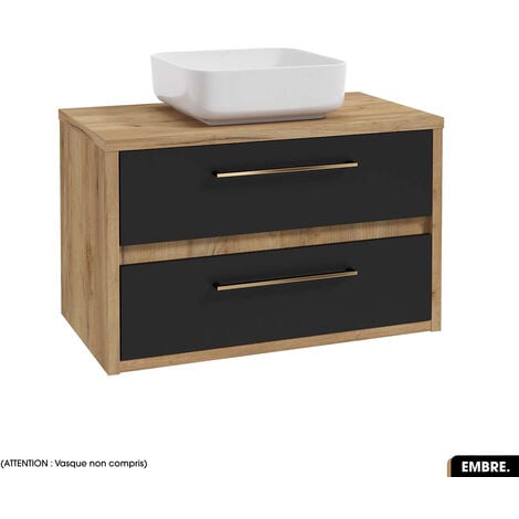 Meuble sous vasque  EMBRE  Noir  80 x 50 x 45 cm