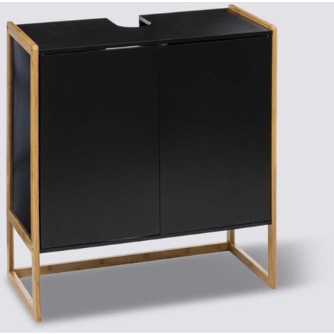 Meuble sous vasque en bois - 70 cm - Epuréo Noir - Livraison gratuite