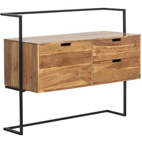 Meuble sous vasque en bois d'acacia et métal Ninon