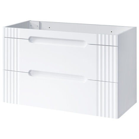 Meuble sous vasque en bois - L 100 x H 62 x P 46 - Oceanie White - Livraison gratuite