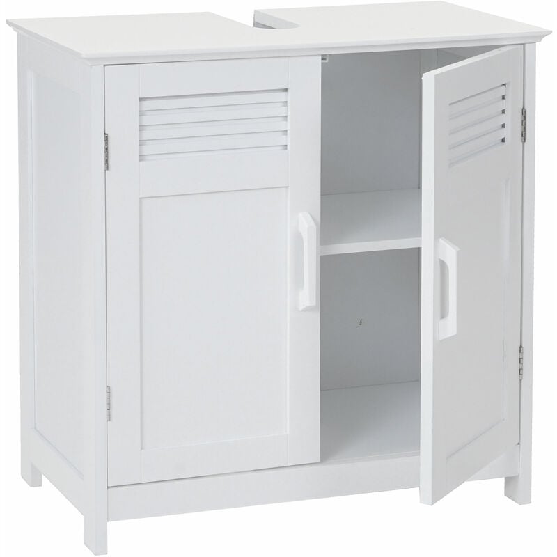 [JAMAIS UTILISÉ] Meuble sous-vasque HHG-146, 60x60x30cm, blanc
