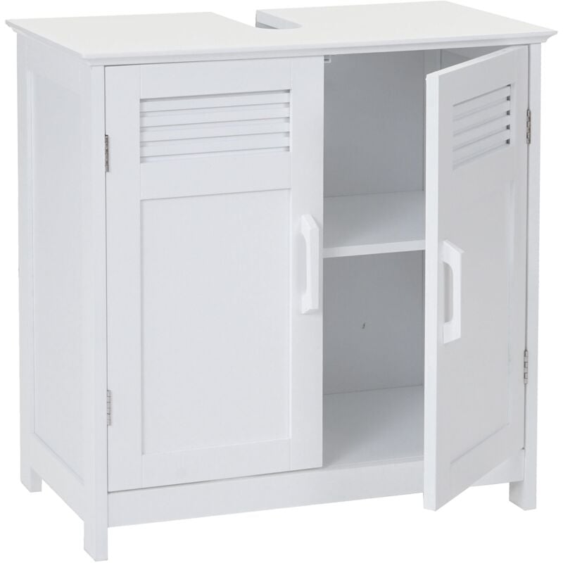HHG - Meuble sous-vasque 146, 60x60x30cm, blanc